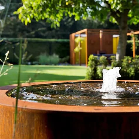 Tables d'eau ronde Acier corten