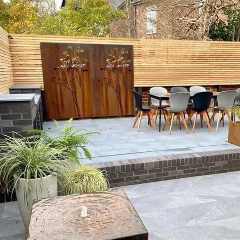 Panneau Abstrait Acier corten