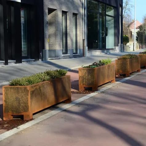 CARREZ avec pieds Acier corten