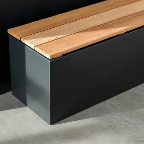 Socle avec siège Acier corten