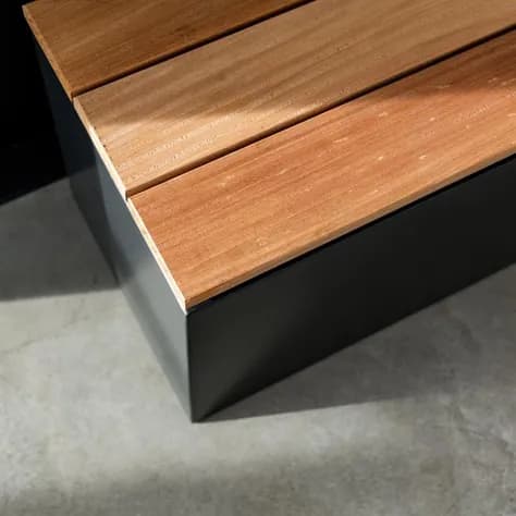 Socle avec siège Acier corten