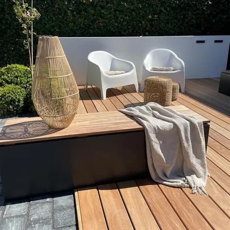 Socle avec siège Acier corten