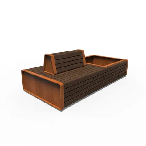 STORR avec double banc Acier corten