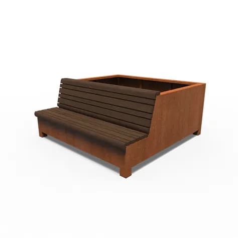 AROS avec canapé simple Acier corten