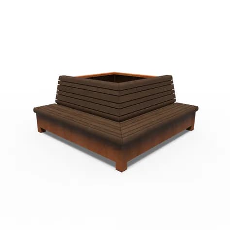 AROS avec banc d'angle Acier corten