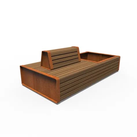 STORR avec double banc Acier corten