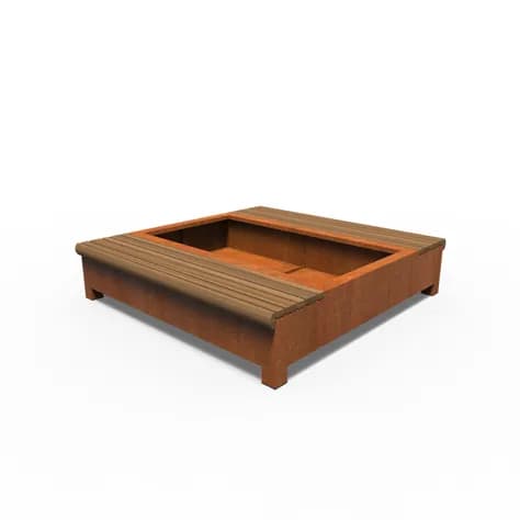 AROS avec double banc Acier corten