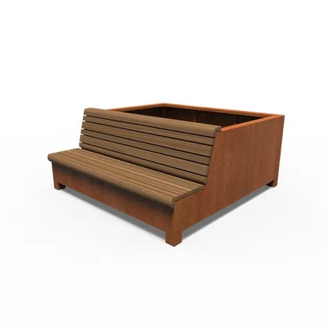 AROS avec canapé simple Acier corten