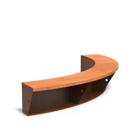 Mur de soutènement 400 avec bord supérieur large courbe Acier corten