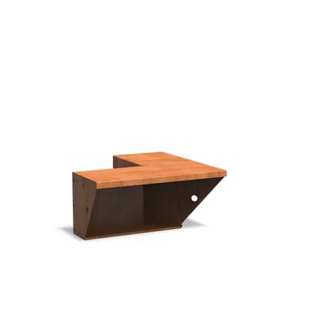 Mur de soutènement 400 avec bord supérieur large angle Acier corten