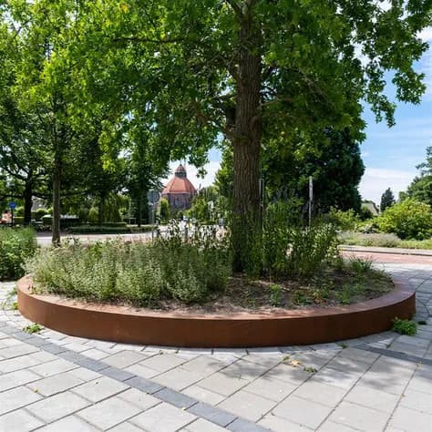 Mur de soutènement 400 avec bord supérieur large courbe Acier corten