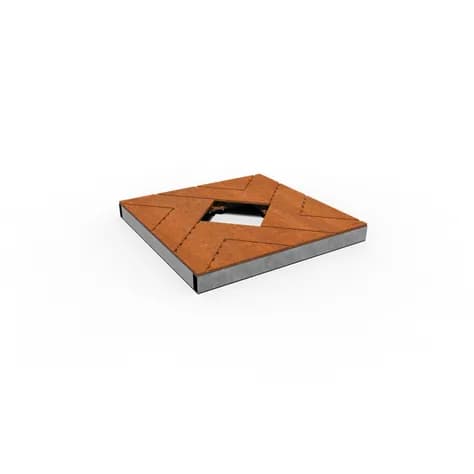 Grille d'arbre à motif croisé Acier corten