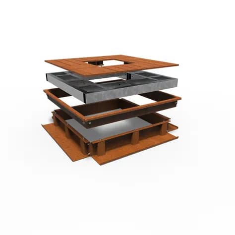 Grille d'arbre Grille Acier corten