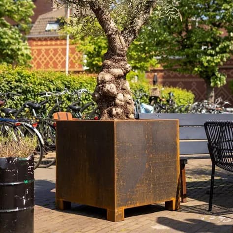 CARREZ avec pieds Acier corten