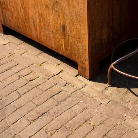 CARREZ avec pieds Acier corten
