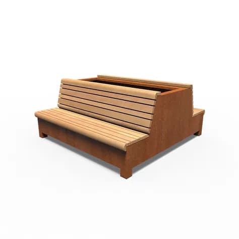 AROS avec double banc Acier corten