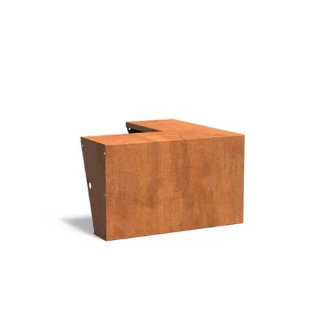 Mur de soutènement 600 avec bord supérieur large angle Acier corten