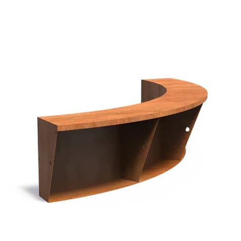 Mur de soutènement 600 avec bord supérieur large courbe Acier corten