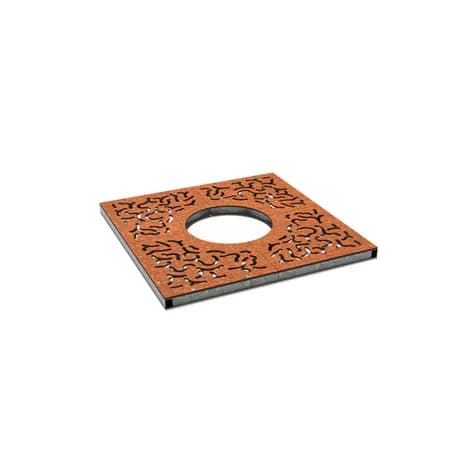 Grilles d'arbres carré 1200 Acier corten
