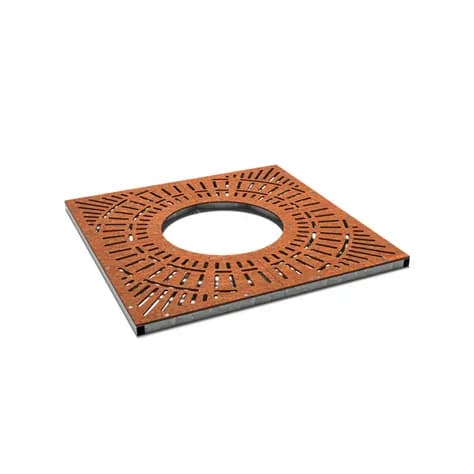 Grilles d'arbres carré 1490 Acier corten