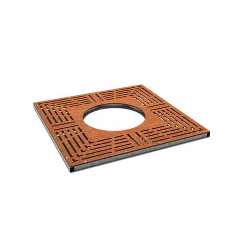 Grilles d'arbres carré 1490 Acier corten