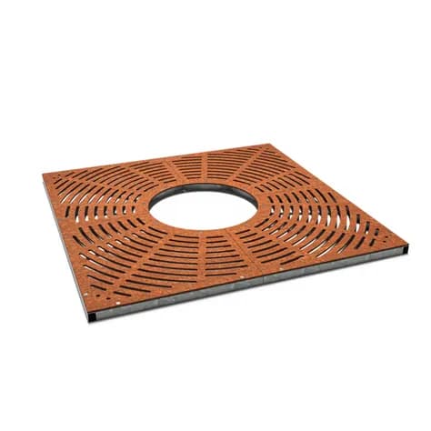 Grilles d'arbres carré 1800 Acier corten