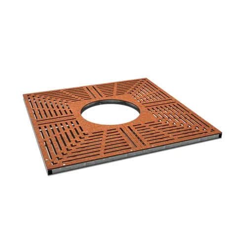 Grilles d'arbres carré 1800 Acier corten