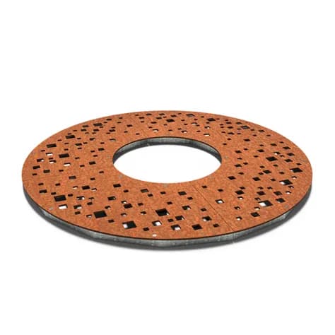 Grilles d'arbres ronde 1800 Acier corten