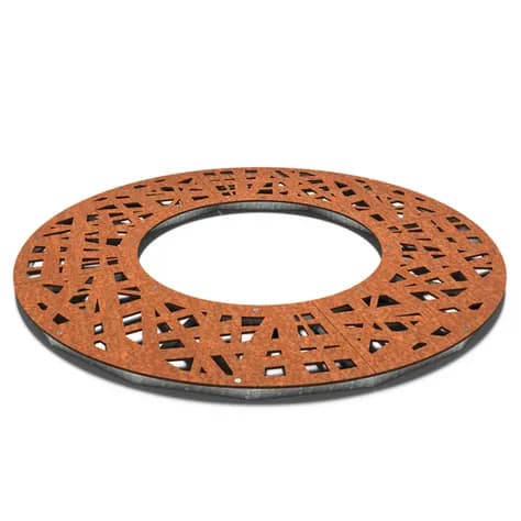 Grilles d'arbres ronde 1950 Acier corten