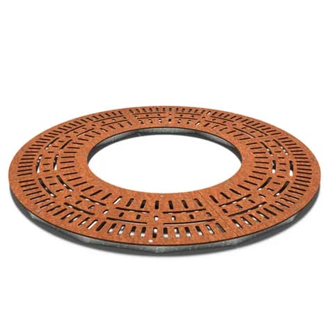 Grilles d'arbres ronde 1950 Acier corten