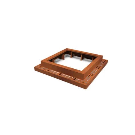 Miroir d'arbre carré 980 Acier corten