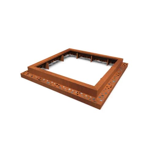 Miroir d'arbre carré 1490 Acier corten