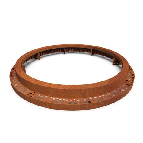 Miroir d'arbre ronde 1950 Acier corten