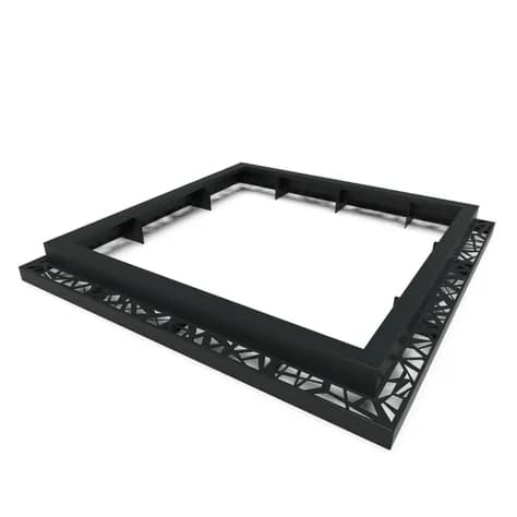 Miroir d'arbre carré 1950 Aluminium