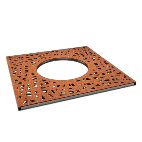 Grilles d'arbres carré 1950 Acier corten