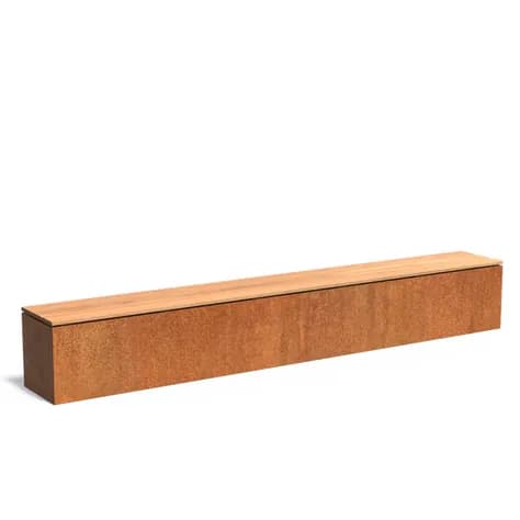 Socle avec siège Acier corten