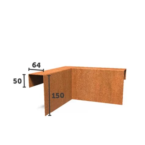 Profilés de recouvrement angle Acier corten