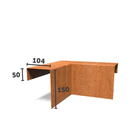 Profilés de recouvrement angle Acier corten