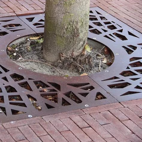 Grilles d'arbres carré 980 Acier corten