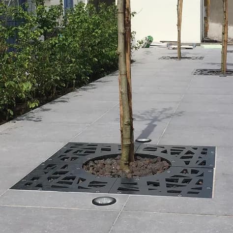 Grilles d'arbres carré 1800 Acier corten