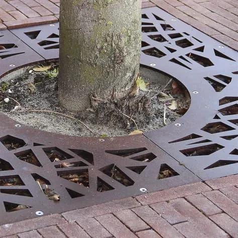 Grilles d'arbres carré 1950 Acier enduit