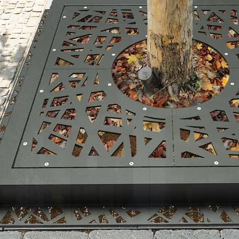 Miroir d'arbre ronde 1950 Acier corten